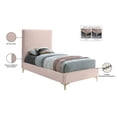 thumbnail image 4 of Meridian Furniture Geri Pink Velvet Twin Bed withGold and Chrome Legs Included, 4 of 5