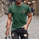 thumbnail image 2 of Camisas de Manga Larga para Hombres Casual Impreso Cuello Girado Abajo, Lado Dividido Botón Abajo Blusa para Al Aire Libre, Diario Y Primavera Verano, 2 of 5