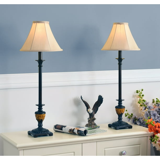 Kenroy Home Emily Buffet Lamp Set, Crackle Bronze - Walmart.com