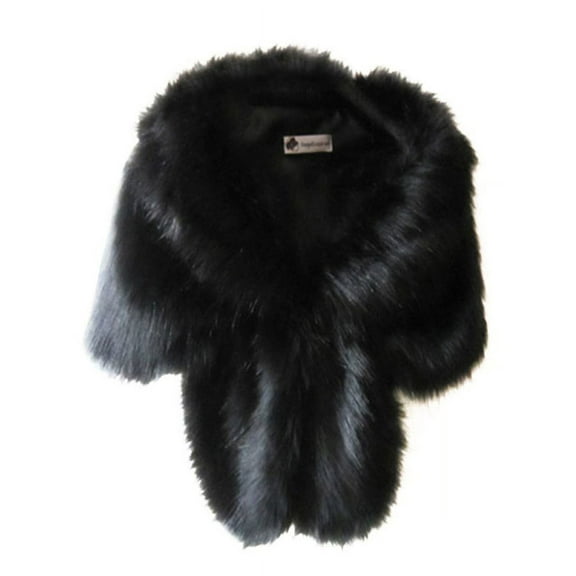 Nicesee Women Winter Warm Faux Fox Fur Shawl Stole Shrug