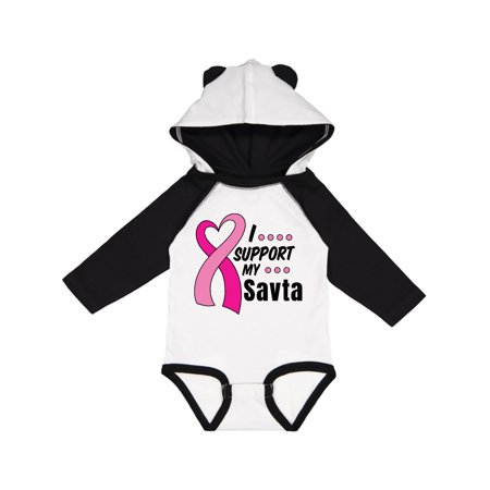 

Inktastic Breast Cancer Awareness I Support My Savta with Pink Ribbon Gift Baby Boy or Baby Girl Long Sleeve Bodysuit