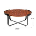 thumbnail image 3 of Christopher Knight Home Industrial 36" Outdoor Coffee Table, Wood Top with Metal Frame, Khaya, 3 of 6