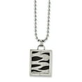 thumbnail image 1 of Stainless Steel Laser Cut & Black IP-plated 22in Dog Tag Necklace 22 Inch, 1 of 3