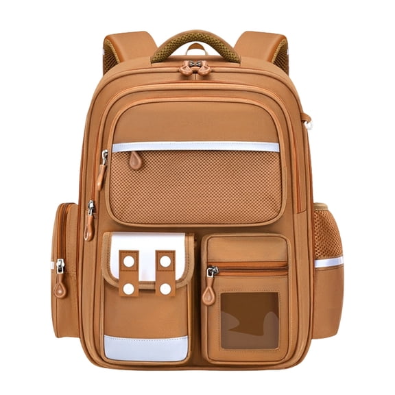 UJNDER Kids school backpack Large Capacity Lightweight Bookbag with Comfortable Straps for Elementary Students Ages 6-14 girl bookbag Brown,M