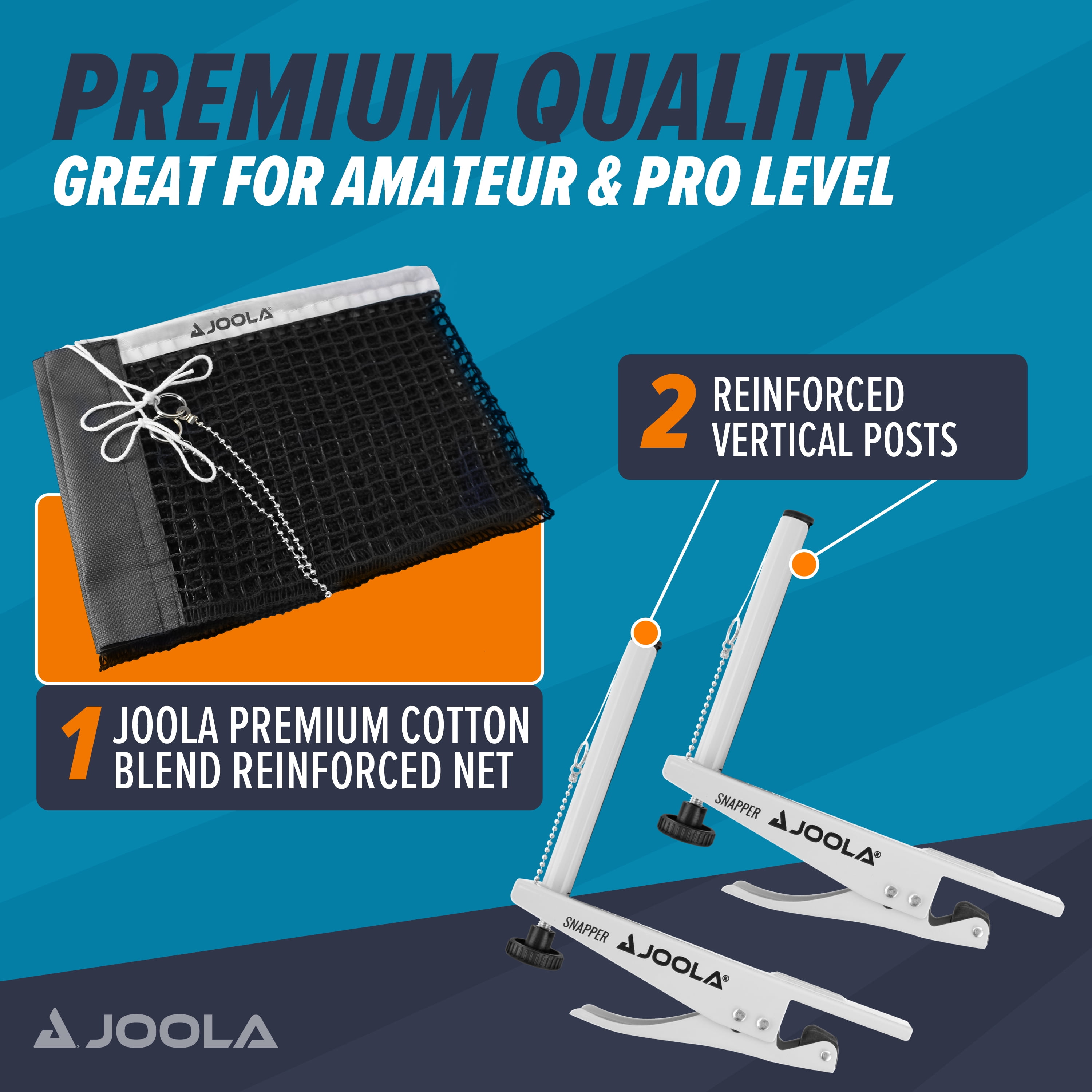 JOOLA Snapper Clip-on Table Tennis Net and Post Set