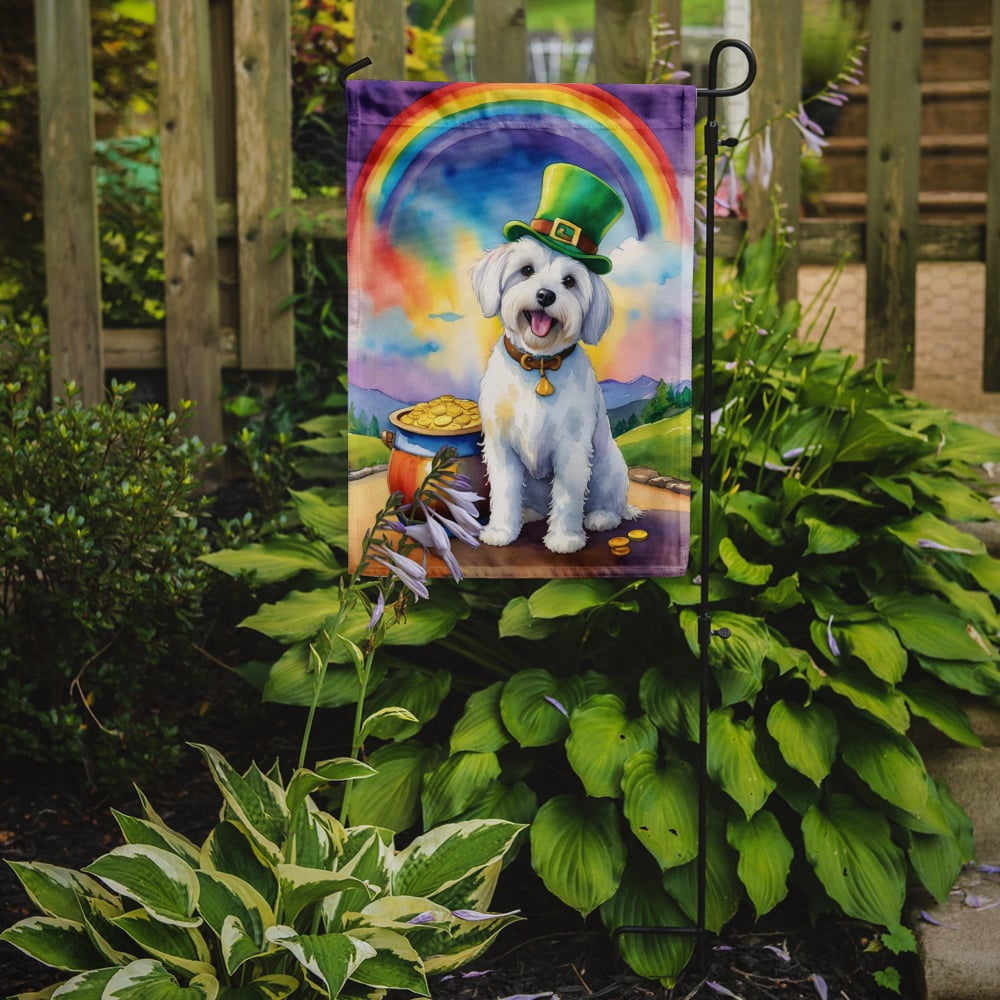 Coton de Tulear St Patrick's Day Garden Flag 11.25 in x 15.5 in