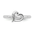thumbnail image 4 of 925 Sterling Silver Stackable Expressions Rhodium Heart Ring Size: 6; for Adults and Teens; for Women and Men, 4 of 5