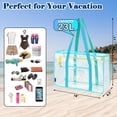 thumbnail image 3 of Large Clear Beach Bag , Plastic Beach Tote for Women & Girls,Pool Tote Bag With Zipper Closure, Waterproof, Sandproof,Cruise Vacation Essentials,Blue, 3 of 8