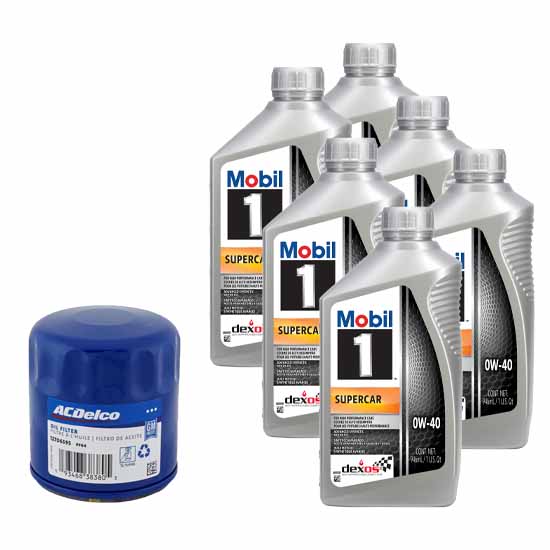 Mobil 1 Dexos R 0W40/AC Delco PF64 Filter Oil Change Kit, 6 qt