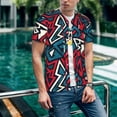 thumbnail image 6 of Lsque Geometric Elements Pattern Mens Polo Golf Shirts Funny Graphics Shorts Sleeve Button Shirts Baseball T-shirt-Large, 6 of 7