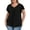 01 Black, variant on Womens Plus size Top V Neck Short Ruffled Cap Sleeves T Shirts Loose Summer Tops For Women With Neckline Shirred XL-5XL