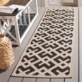 thumbnail image 2 of Safavieh Courtyard Alvin Geometric Indoor/Outdoor Runner Rug, Black/Beige, 2'3" x 12', 2 of 11