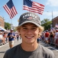 thumbnail image 5 of US 250th Anniversary Hat, Knitted Baseball Cap for Men & Women, Classic America Flag Pattern, 5 of 5