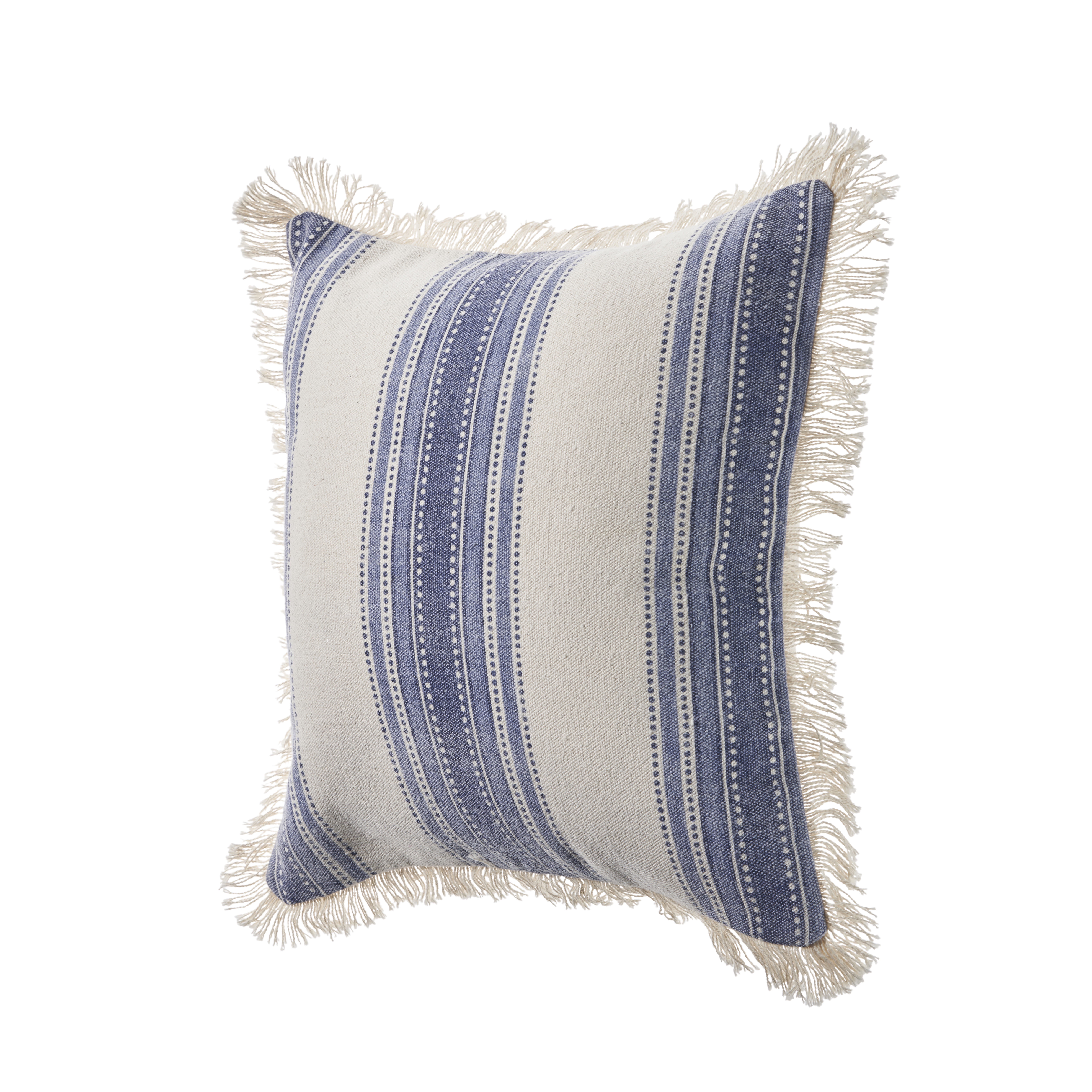 Ox Bay Surey Navy/Ivory Striped Cotton Adult Decorative Throw Pillow