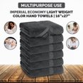 thumbnail image 2 of Canadian Linen Imperial Economy 6 Pack Grey Hand Towels for Bathroom 16"x27" inches 100% Terry Cotton Thin Towels Lightweight Quick Dry Towel for Gym, Shower, Hotel, Bath and Spa, 2 of 4