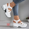 thumbnail image 4 of Womens Platform Wedge Gladiator Sandals Summer Fall Leather Closed Toe Hidden High Heel Fisherman Work Shoes, 4 of 7