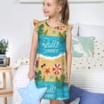 thumbnail image 4 of Balery Hello Summer1 Camisón de princesa para niñas, pijama de algodón con mangas abullonadas, suave y bonito.-X-Large, 4 of 6
