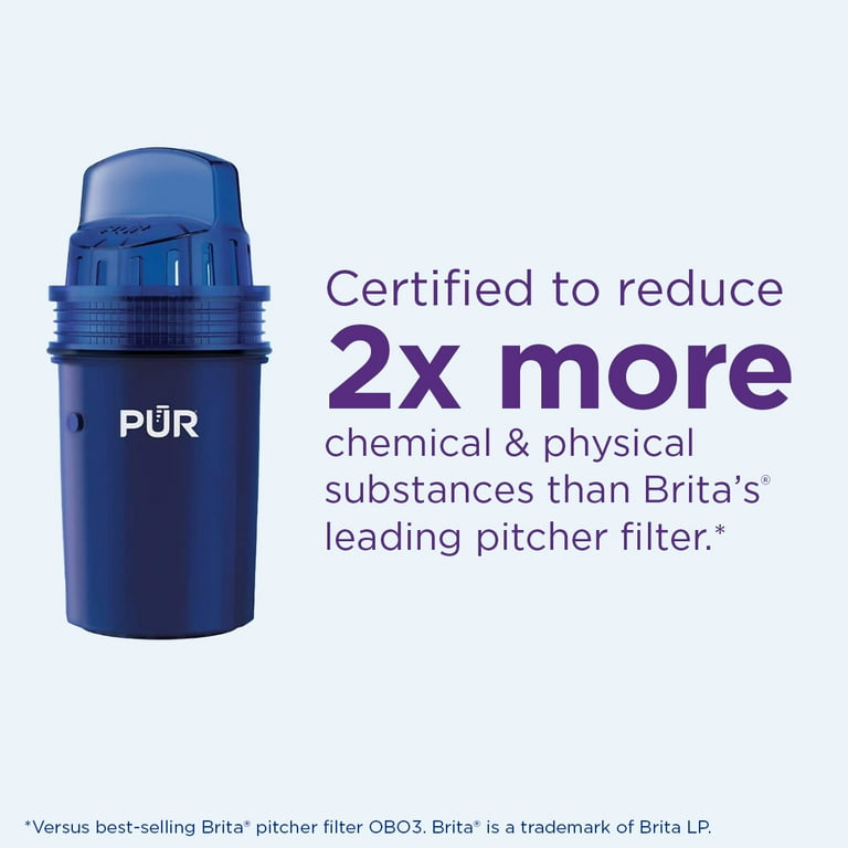 PUR Plus 30-Cup Water Filter Dispenser, Blue, 11.2 x 6 x PUR Plus 30-Cup Water Filter Dispenser, Blue, 11.2 x 6 x