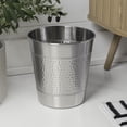 thumbnail image 5 of happimess Riley Modern Classic Hammered Steel Accent 2-Gallon Wastebasket, Brushed Steel, HPM1111C, 5 of 7