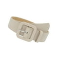 thumbnail image 4 of Cinturón de piel sintética para mujer, estilo casual, con hebilla metálica decorativa, ideal para abrigos. Beige, 4 of 9