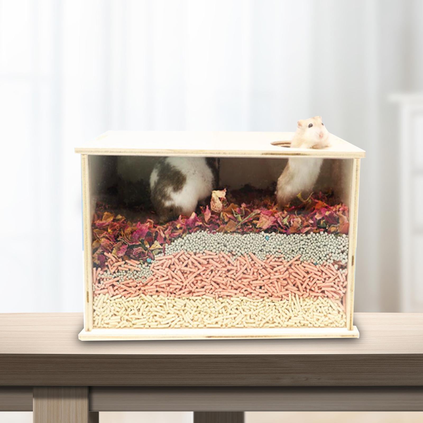 Hamster Digging Box Hamster Sand Bath Box Bed Visible Playing Hideout