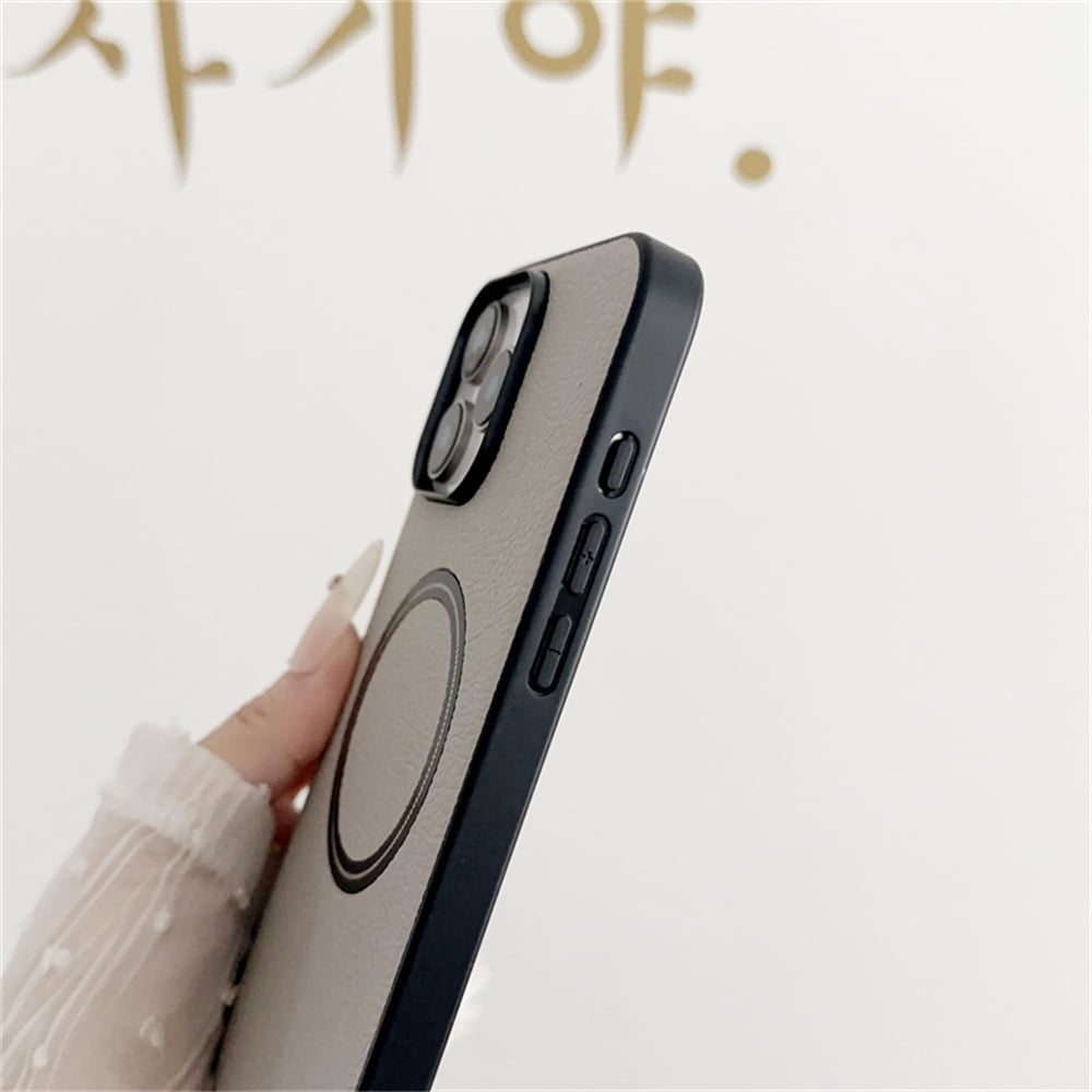 Coque Magnétique Antichoc Luxe Pour IPhone 11 à 16 - Cuir Synthétique, Aimanté, Protection Complète