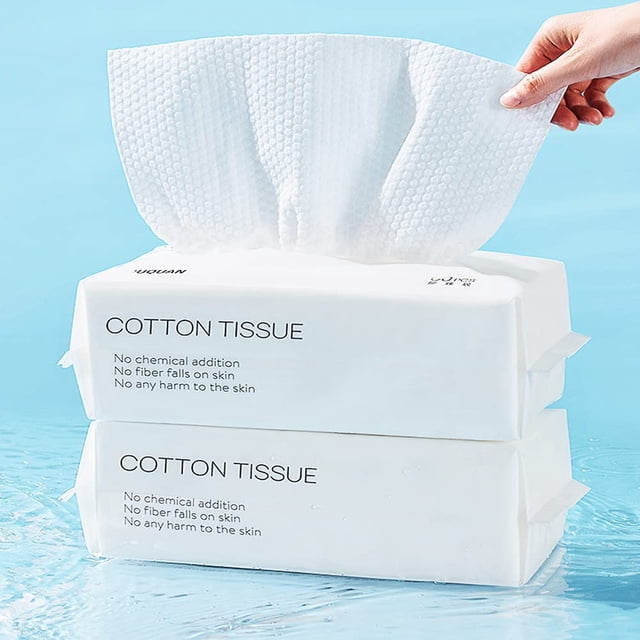 Toallitas secas faciales de algodón, 100 unidades, toalla facial desechable de limpieza profunda, tejido de algodón, multiusos para el cuidado de la piel, tejido facial para limpieza, cuidado de la pi