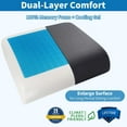 thumbnail image 3 of Thick extra large seat cushion with additional cover, gel memory foam cushion with handle and non-slip bottom, office chair pain relief tailbone cushion, 19''17.5''4'' (black cover), 3 of 4