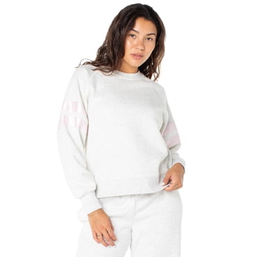 Celebrity Pink Women's Satin Stripe Crew Neck Sweatshirt, Sizes XS-XXXL