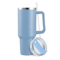 thumbnail image 1 of Termo De 40oz Con Asa Y Popote Acero Inoxidable Agua Cafe Kimhi Ideal Para Portavasos De Coche Vaso Térmico Para Agua Fria Y Caliente Color Azul, 1 of 7