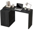 thumbnail image 1 of HOMCOM L Shaped Computer Desk with 3 Drawers Black Wood Grain, 1 of 10