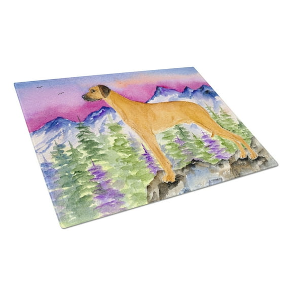 Caroline's Treasures Rhodesian Ridgeback Glass Cutting Board Large