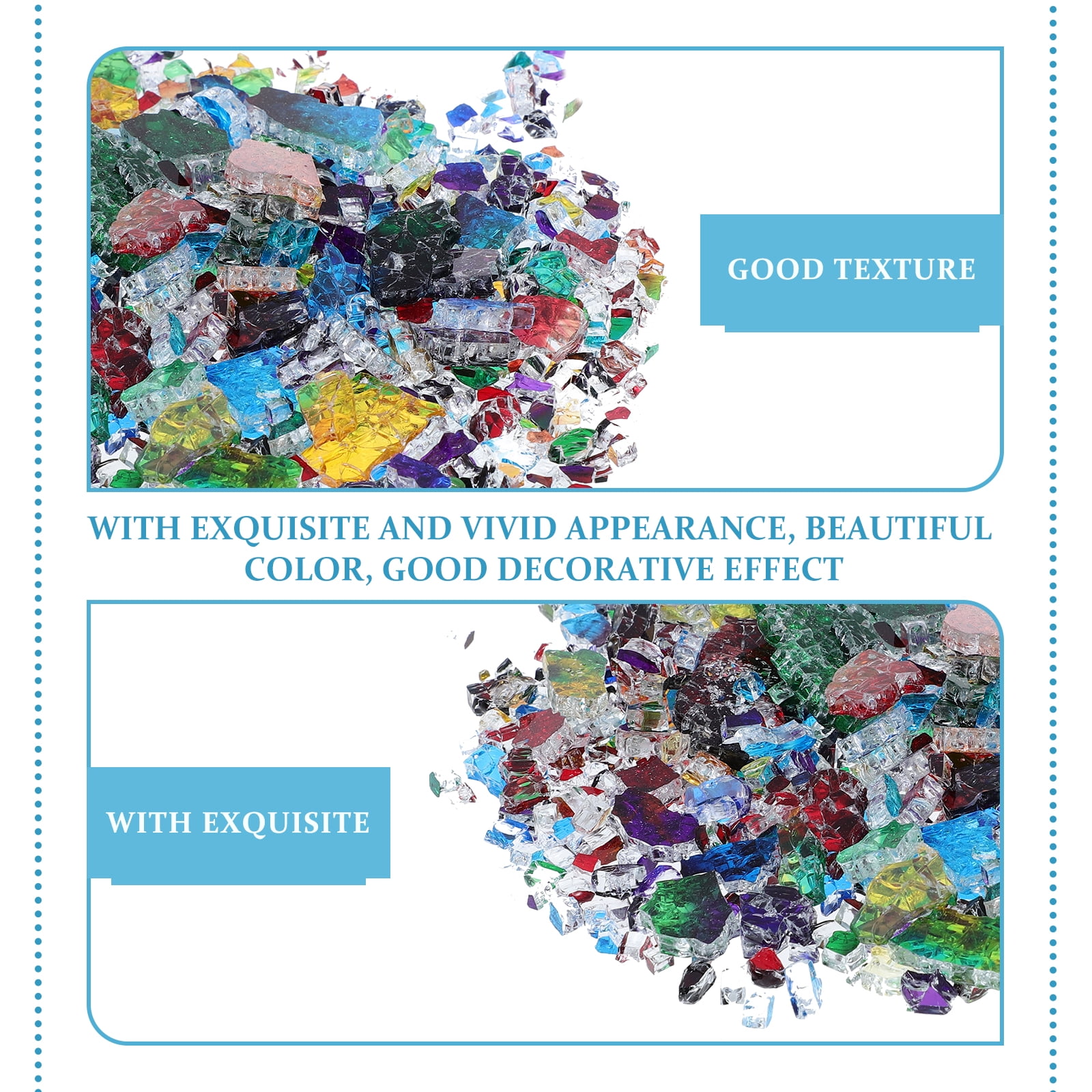 Decorative Mosaic Tiles for Arts & Crafts, Picture Frame Making Supplies, 5 Bags of Colorful Craft Fragments