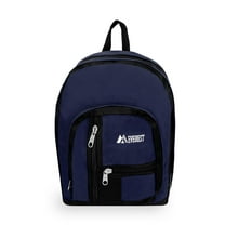 Everest 18" Double Main Compartment Backpack, Navy All Ages, Unisex 5045-NY/BK, Carrier and Shoulder Book Bag for School, Work, Sports, and Travel
