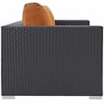 thumbnail image 4 of Modway Causeuse de Mobilier de Patio Extérieur en Osier, Coussins, Orange, 4 of 4