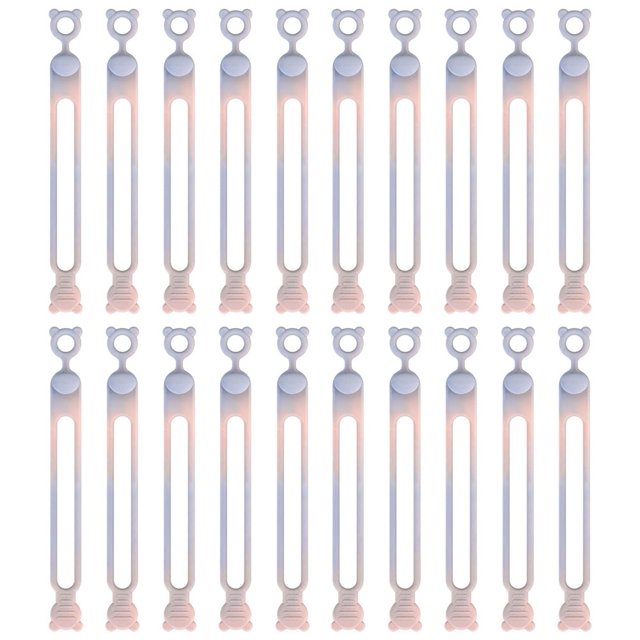 BUYISI Silicone Data Cable Storage Cable Organizer Cable Winder Bundled Cable Tie Gradient Pink Blue