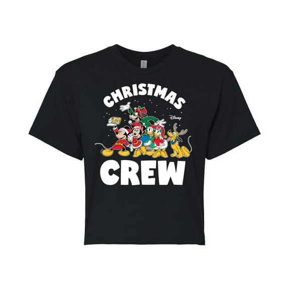 Disney - Christmas Crew - Juniors Cropped Cotton Blend T-Shirt