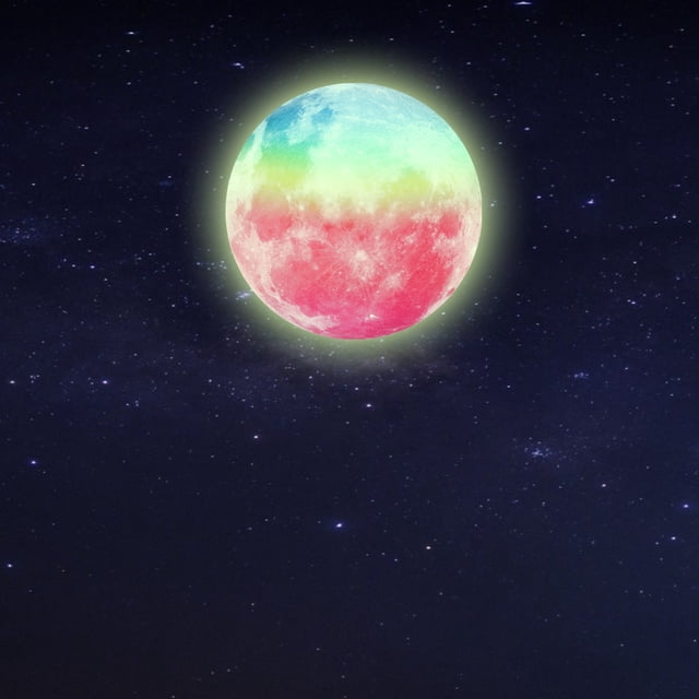 Decoración del hogar, pegatina de pared luminosa con forma de luna de 30 cm que brilla intensamente, pegatina luminosa impulsada por el rendimiento