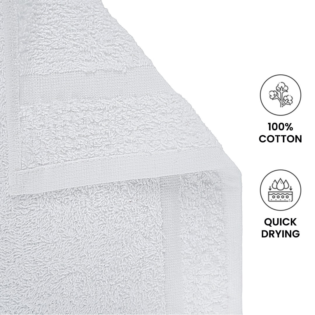 Mainstays 10 Piece Towel Set with Upgraded Softness & Durability, White