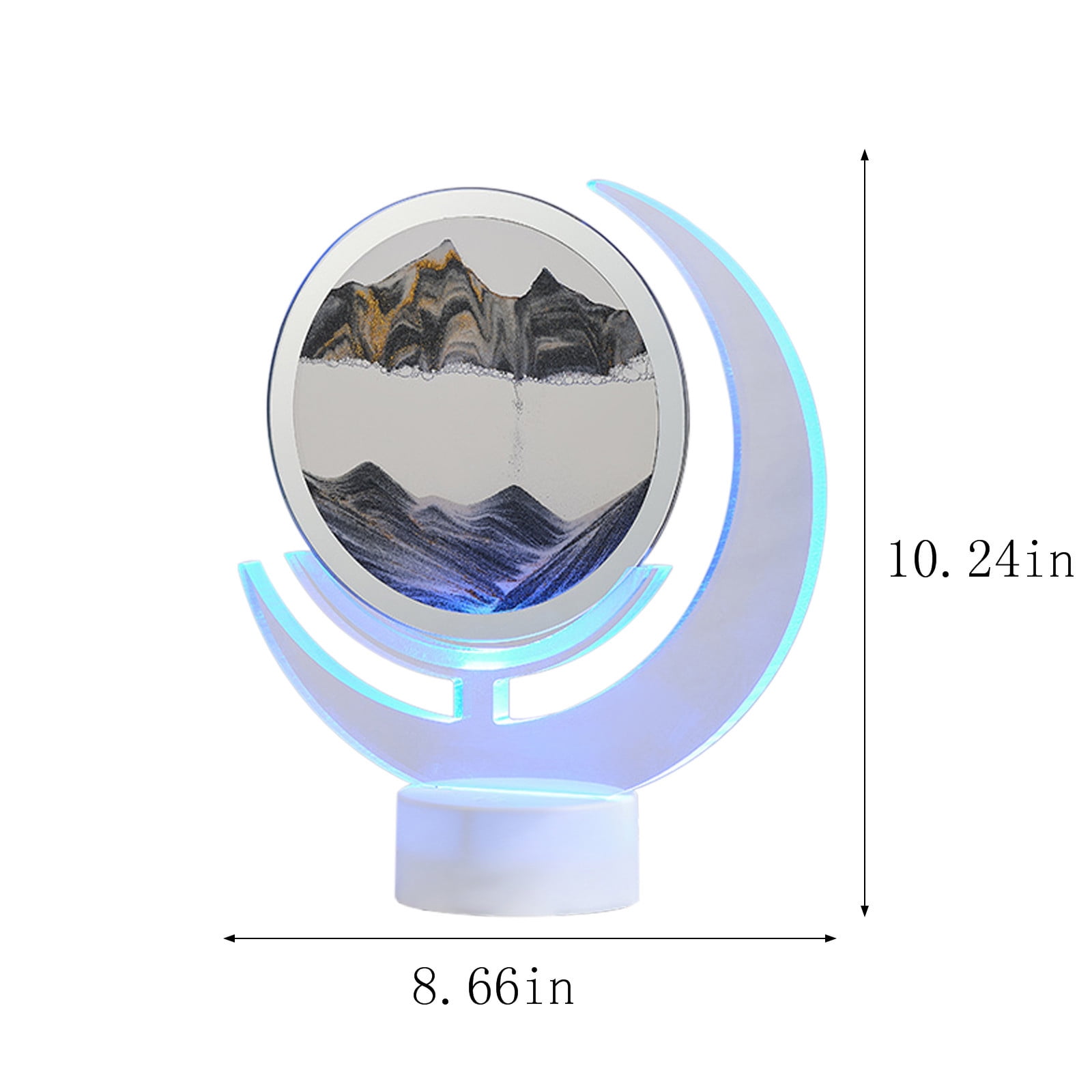 Wovilon Night Light Usb Streaming Sand Painting Night Light, 3D Three-Dimensional Moon Painting, Decorative Home Gifts Bedside Ambient Sand Painting Led Table Lamp(5Ml)