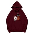 thumbnail image 4 of Womens Fall Winter Oversized Hoodies Funny Halloween Graphic Long Sleeve Pullover Sweatshirts with Pocket Halloween Hoodie for Women Men Casual Soft Hoody Halloween Party Costume, Wine 2XL, 4 of 4