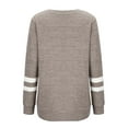 thumbnail image 4 of Otvok Womens Tops Casual V-Neck Long Sleeve Patchwork Loose Shirt Blouse, 4 of 7