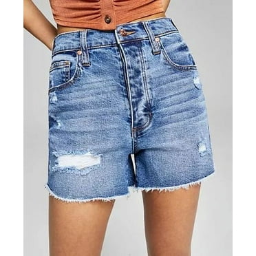 And Now This CALI Women's High-Rise Frayed Denim Shorts, 5/27