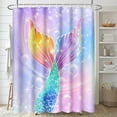 thumbnail image 2 of Mermaid Galaxy Unicorn Bathroom Sets with Shower Curtain and Rugs and Accessories, Space Cool Fish Shower Curtain Sets, Kids Abstract Fantasy Shower Curtains for Bathroom Decor 4 Pcs, 2 of 8