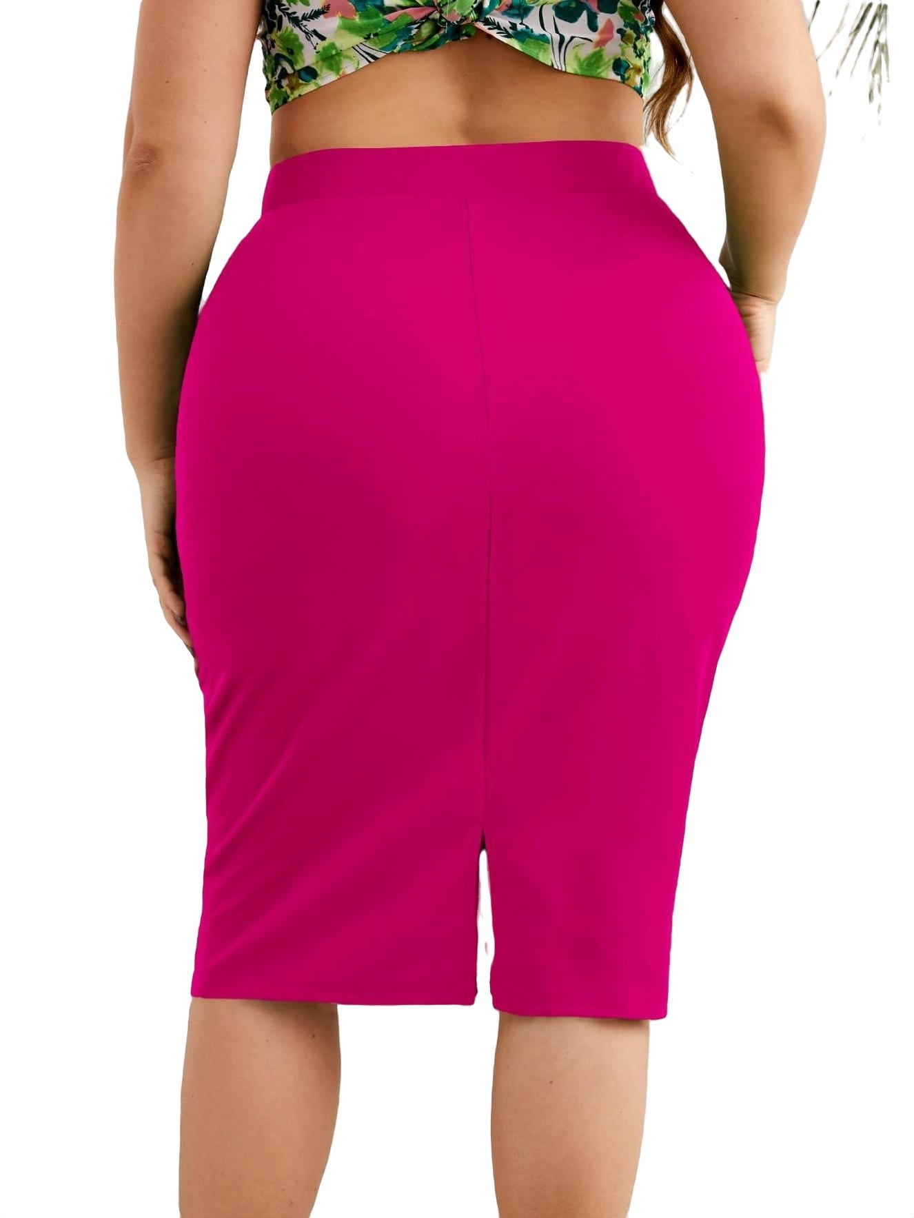 Elegant Pencil Hot Pink Plus Size Skirts (Women's) - Walmart.com