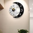 thumbnail image 2 of Baohd Easy To Read Nordic Minimalist Style Moon Frame Wall Clock Silent Creative Sun And Moon Shape Clock arabic dial, 2 of 6