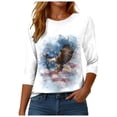 thumbnail image 4 of vigerkar 250 Anniversary USA 3/4 Sleeve Shirt for Women 250th Patriotic Shirts Casual American Flag and Stars Print Shirt (Light Gray, L), 4 of 8