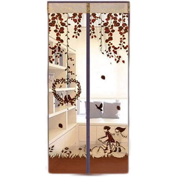 Magnetic Screen Door,Mesh Curtain Fits Door Opening Up to 35" x82‘’ Automaticly Open and Close (D)