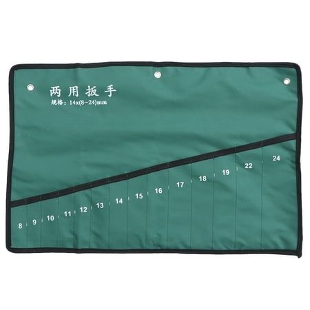 

Canvas Roll Up Tools Storage Bag 14-Pocket Spanner Wrench Organizer Pouch