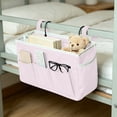 thumbnail image 5 of Hanging Bedside Storage Caddy with Hooks & Water Bottle Holder, Anti Sag Dorm Bed Organizer Bag for Bunk Bed, Multi Pocket Dorm Room Essentials, 5 of 6